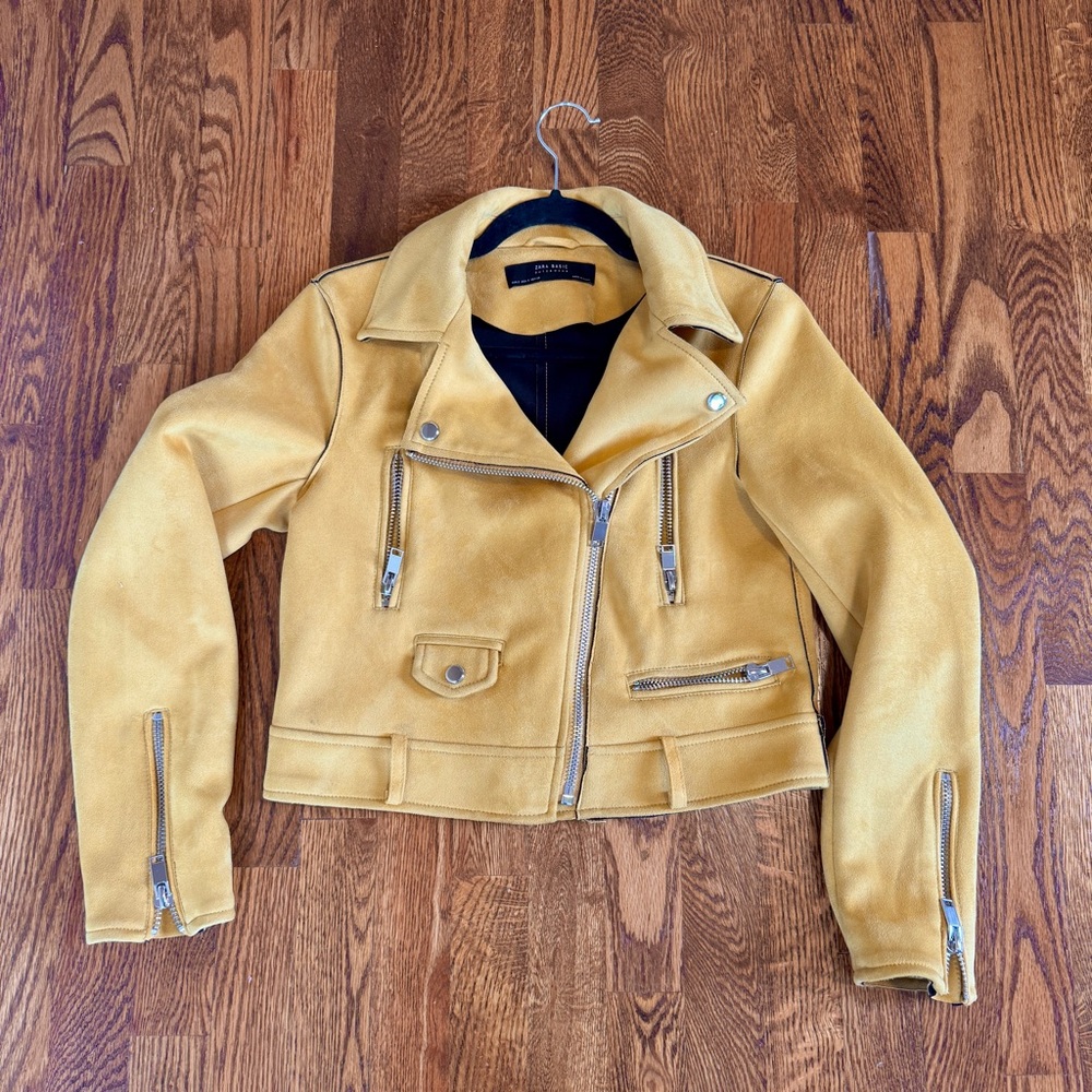 Zara Yellow Suede Jacket size small